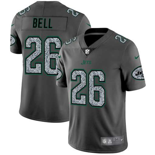 Men New York Jets 26 Bell Nike Teams Gray Fashion Static Limited NFL Jerseys